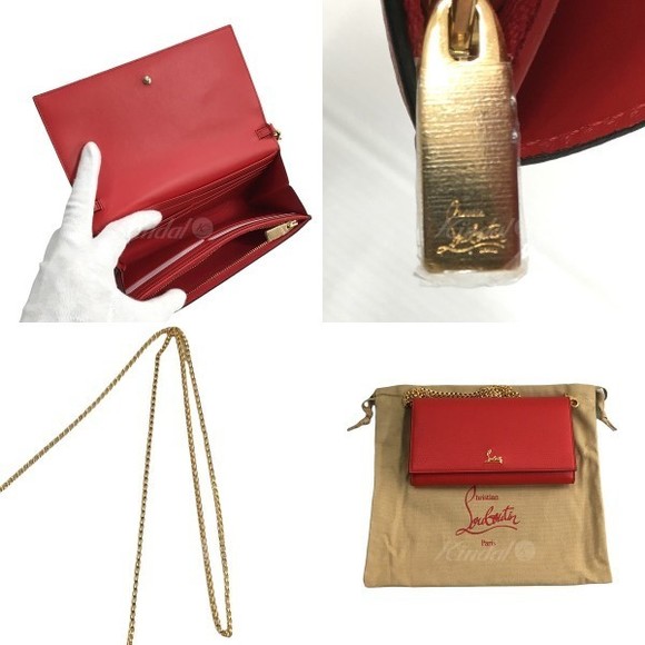 Christian Louboutin Chain Wallet W Boudoir Red - Picture 3 of 9
